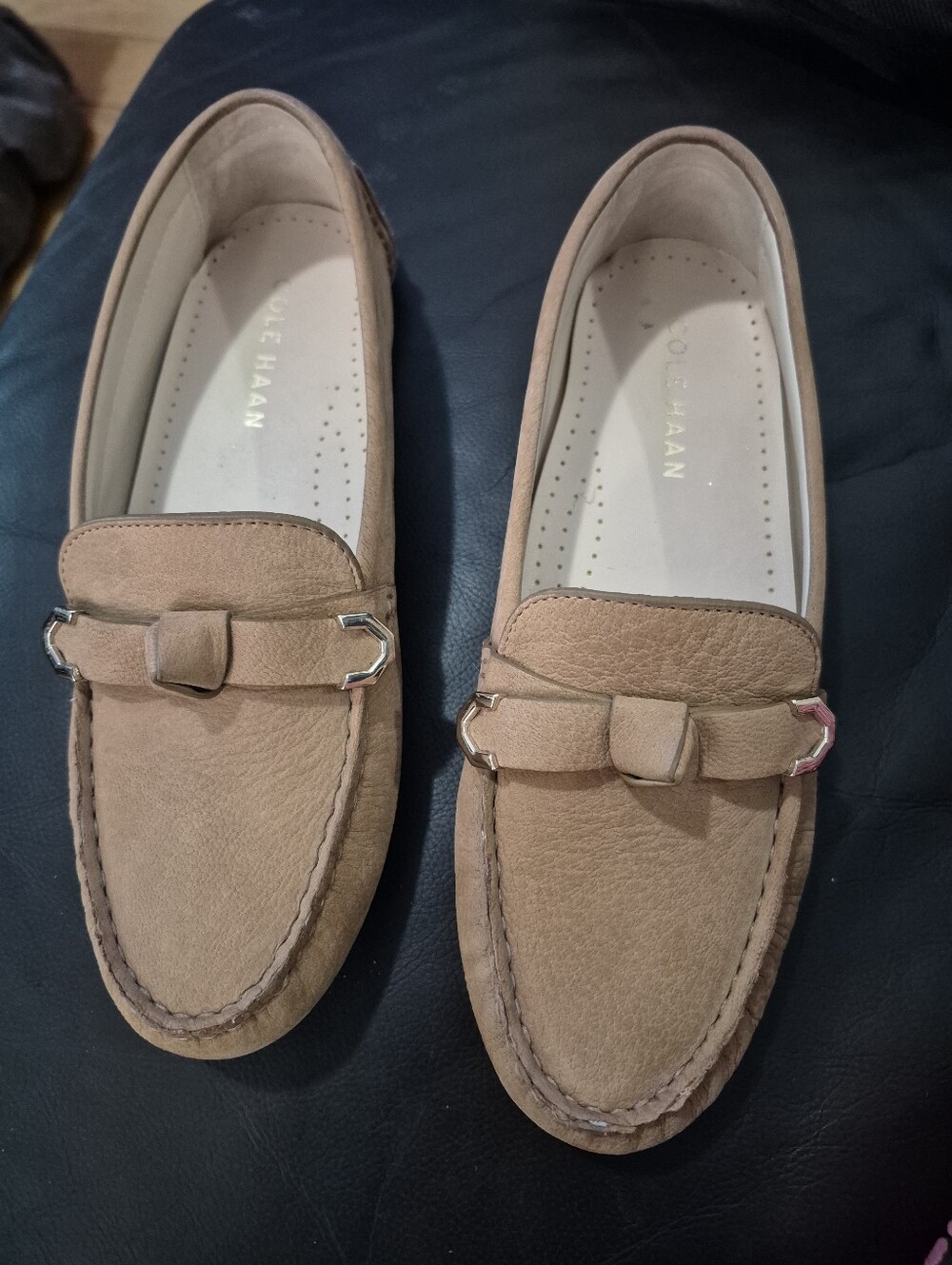Cole Haan Evelyn Bow Leather Driver Loafers